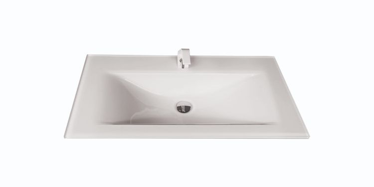 Umywalka szklana na indywidualny wymiar z prostokątną misą Glass 90-08