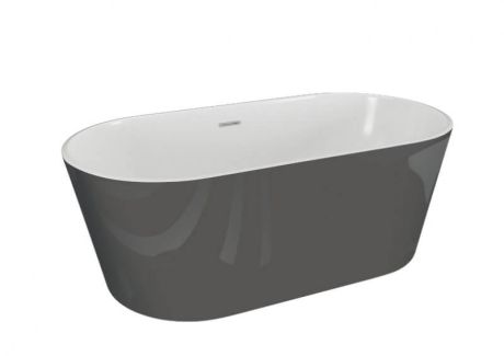 Przejdź do produktu Wanna akrylowa wolnostojąca 160x59x80 cm Uzo Polimat 00437 grafit połysk