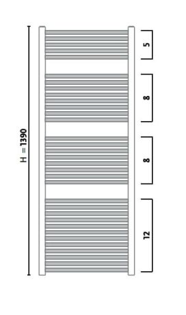 Przejdź do produktu Grzejnik łazienkowy pionowy 55x140 cm Skalar Monza ciemny grafit mat 10111196031106