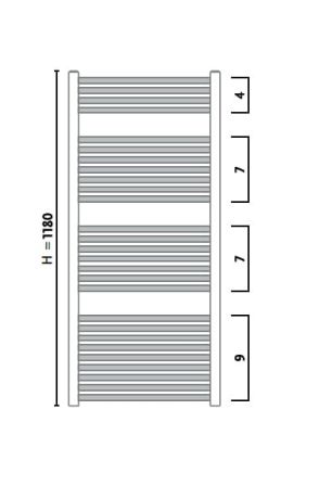 Przejdź do produktu Grzejnik łazienkowy pionowy 55x120 cm Skalar Monza ciemny grafit mat 10111196021106