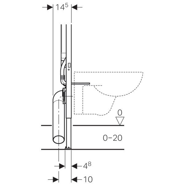 Stelaż Geberit Duofix do wiszących misek WC, 114 cm, ze spłuczką podtynkową Sigma 8 cm 111.796.00.1