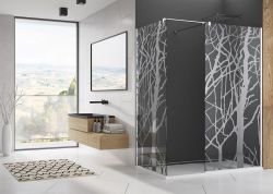 Kabina prysznicowa Sanswiss Walk-In Easy - połączenie 2 ścianek i elementu łączącego STR4P+STR4P+VT90