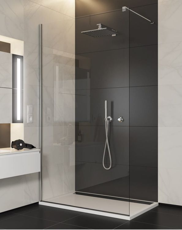 Ścianka prysznicowa wolnostojąca 120x225 cm Sanswiss Walk-In Easy STR4PX1005007 chrom połysk