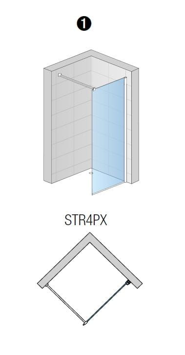Ścianka prysznicowa wolnostojąca wysokość 225 cm Sanswiss Walk-In Easy STR4PX chrom połysk
