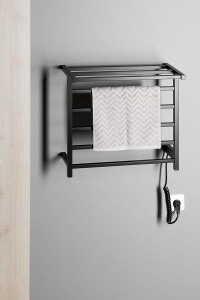 Elektryczna suszarka na ręczniki 50x48x22 cm Sapho Elzor EB510 czarny mat
