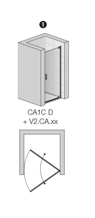 Drzwi prysznicowe wahadłowe Sanswiss Cadura  CA1C+V2.CA.XX