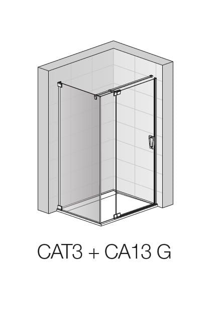 Kabina prysznicowa z drzwiami wahadłowymi z elementem stałym Sanswiss Cadura CA13G+CAT3