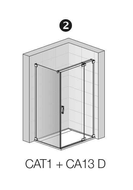 Kabina prysznicowa z drzwiami wahadłowymi z elementem stałym Sanswiss Cadura CA13D+CAT1