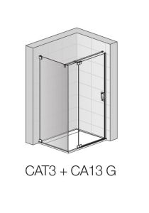 Kabina prysznicowa z drzwiami wahadłowymi z elementem stałym Sanswiss Cadura CA13G+CAT3