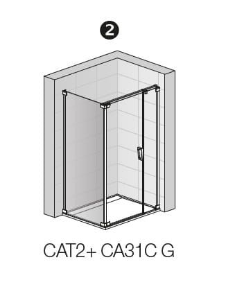 Kabina prysznicowa z drzwiami wahadłowymi z elementem stałym Sanswiss Cadura  CA31CG+CAT2