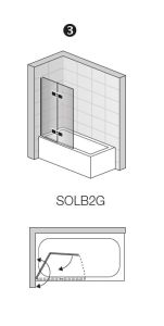 Parawan nawannowy dwuczęściowy składany SanSwiss Solino SOLB2 czarny mat