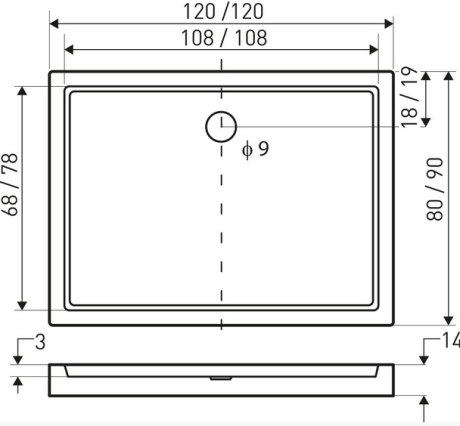 Przejdź do produktu Brodzik prostokątny 120x90x14cm Kerra Victor uniwersalny