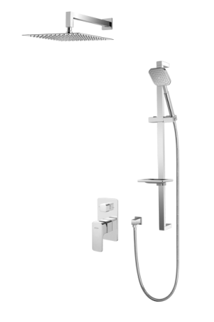 Przejdź do produktu Zestaw natryskowy, podtynkowy z kwadratową deszczownicą, drążek ze słuchawką prysznicową i baterią Vedo VBM3224 chrom