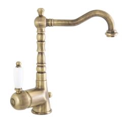 Bateria umywalkowa 27 cm Retro stojąca z korkiem automatycznym Emmevi Laguna 40513BR bronzo