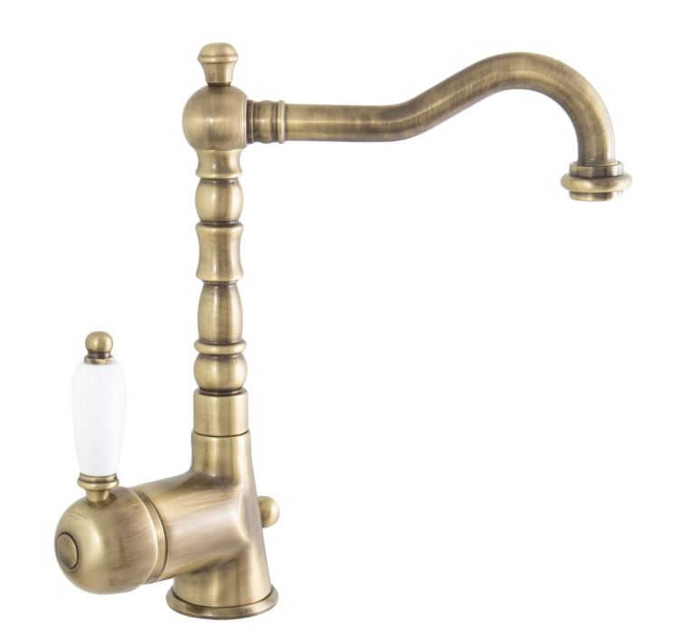 Bateria umywalkowa 27 cm Retro stojąca z korkiem automatycznym Emmevi Laguna 40513BR bronzo