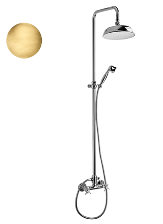 Przejdź do produktu Kolumna prysznicowa Retro z deszczownicą 20 cm i baterią Fromac Victorian 15311V bronzo