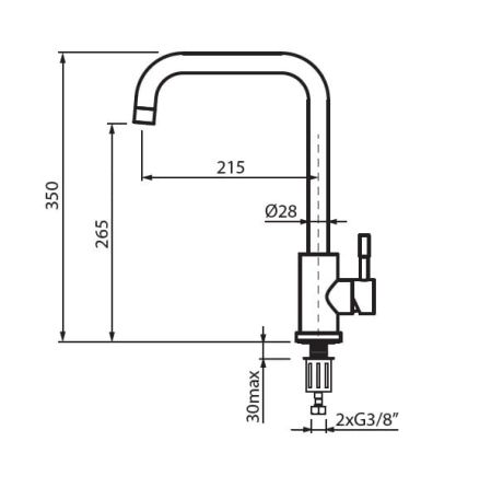 Przejdź do produktu Bateria kuchenna 35 cm Vedo Inox 8087 chrom