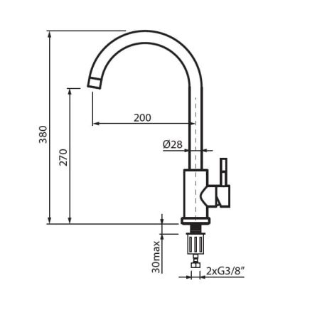 Przejdź do produktu Bateria kuchenna 38 cm Vedo Inox II 8088 chrom