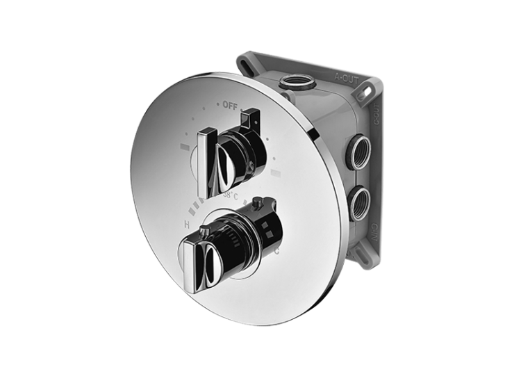 Bateria natryskowa podtynkowa termostatyczna Vedo Rondo 6773-2 chrom