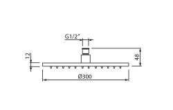 Deszczownica Slim okrągła 30 cm z ramieniem Vedo VSN7030CZ+VSN0204ASCZ czarny mat