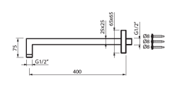 Ramię do deszczownicy Vedo VSN0304ASCZ czarny mat