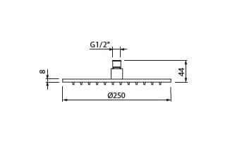 Deszczownica Slim okrągła 25 cm Vedo VSN7025 chrom