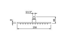 Deszczownica Slim kwadratowa 25x25 cm Vedo VSN7125 chrom