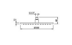 Deszczownica Slim okrągła 30 cm z ramieniem Vedo VSN7030 chrom