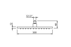 Deszczownica kwadratowa 30x30 cm Vedo VSN7130 chrom