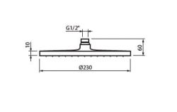 Deszczownica okrągła 23 cm Vedo VSN8023 chrom