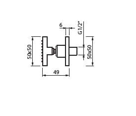 Dysza natryskowa Square Vedo 6301 chrom