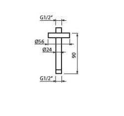 Ramię sufitowe 9 cm do deszczownicy Vedo 6687 chrom