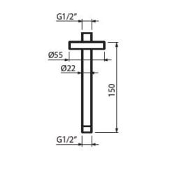Ramię sufitowe 15 cm do deszczownicy Vedo VSN0151 chrom