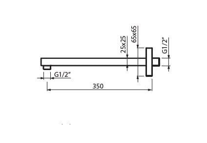 Przejdź do produktu Ramię sufitowe 35 cm do deszczownicy Vedo VSN0301 chrom
