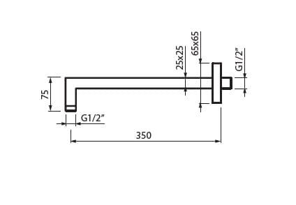 Przejdź do produktu Ramię sufitowe 35 cm do deszczownicy Vedo VSN0302 chrom