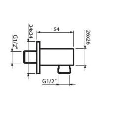 Przyłącze kątowe 1/2" Vedo Square VSN0040 chrom