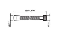 Wąż prysznicowy 150 cm rozciągliwy Flexi Vedo VSN6106 chrom