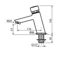 Bateria umywalkowa czasowa Magnetic Vedo VZC5502 chrom