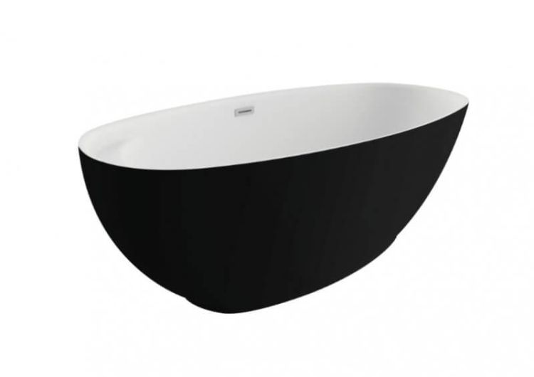 Wanna akrylowa wolnostojąca 160x59x75 cm Kivi Polimat 00473 czarny mat