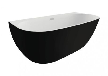 Przejdź do produktu Wanna akrylowa wolnostojąca przyścienna 170x60x80 cm Risa Polimat 00443 czarny mat