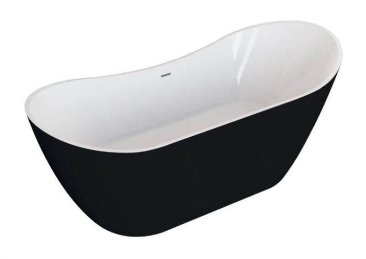 Wanna akrylowa wolnostojąca 180x74x80 cm Abi Polimat 00044 czarny mat