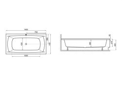Wanna prostokątna 140x70 cm Apri Polimat 00370 biały