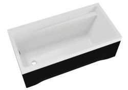 Wanna prostokątna 150x70 cm Elza Polimat 00021 biały - czarna obudowa