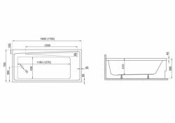 Wanna prostokątna 160x75 cm Elza Polimat 00024 biały