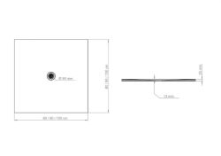 Brodzik kwadratowy 90x90 cm Polimat Fresco 00450 biały mat