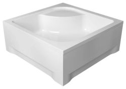 Brodzik kwadratowy głęboki 90x90 cm Polimat Tako 00394 biały połysk