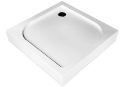 Brodzik kwadratowy 80x80 cm kompaktowy Polimat Tako 00382 biały połysk