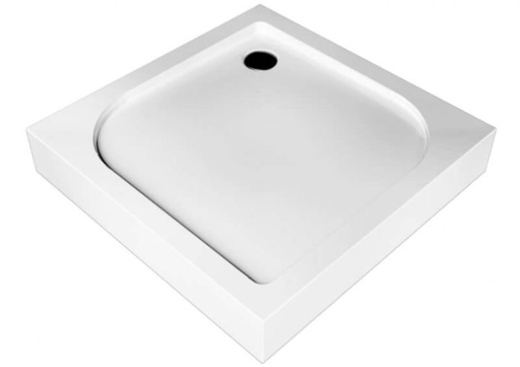 Brodzik kwadratowy 90x90 cm kompaktowy Polimat Tako 00383 biały połysk