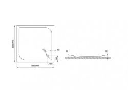Brodzik kwadratowy posadzkowy 80x80 cm Polimat Tako 00402 biały połysk