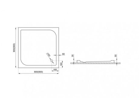 Przejdź do produktu Brodzik kwadratowy posadzkowy 80x80 cm Polimat Tako 00402 biały połysk